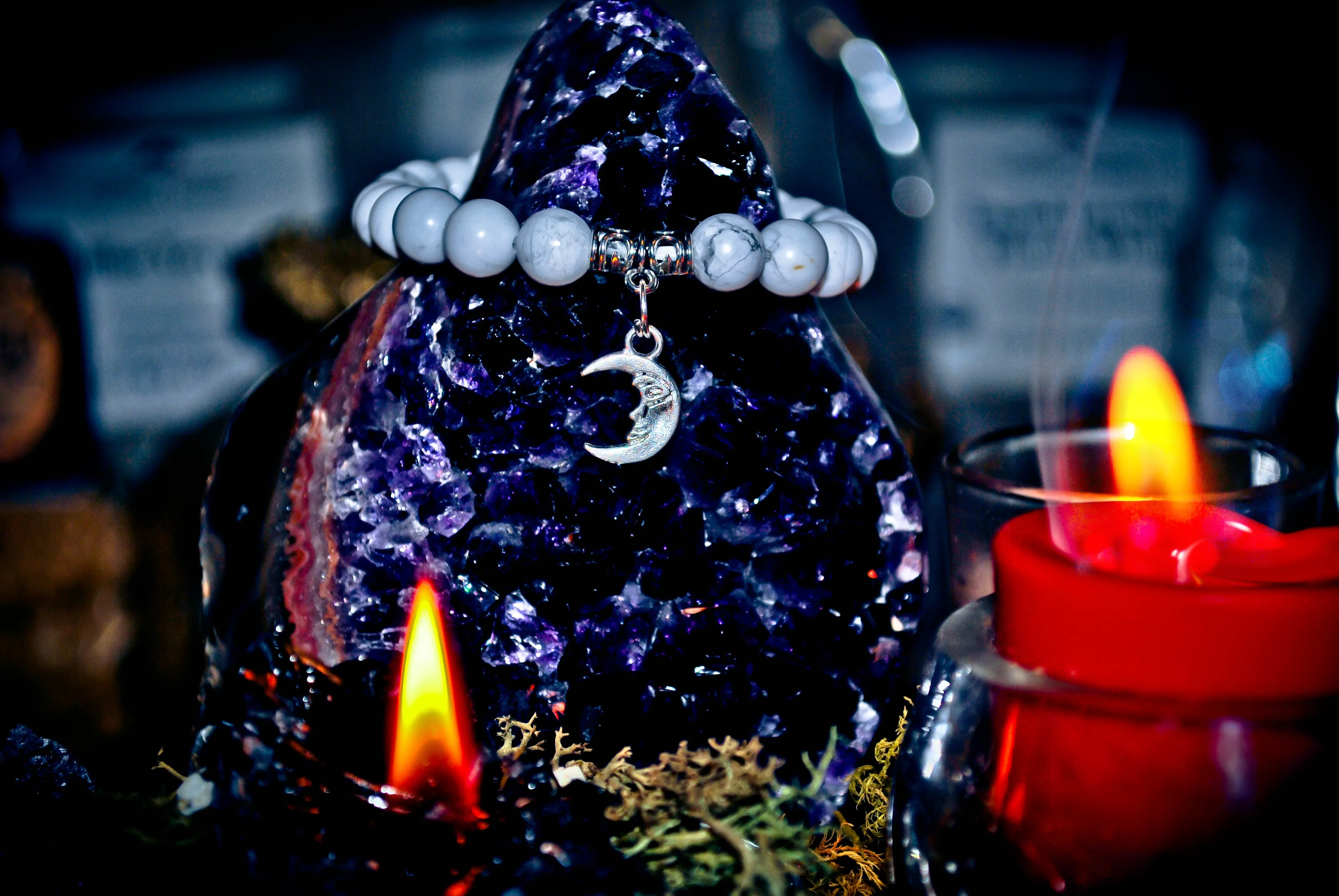 ** SAMHAIN ** Moon Magick Bracelet of the Ancients! Power & Prophecy! Metaphysical Pagan Necklace! * Wealth & Psychic Third Eye Power! * 925! Conjure Raw Energy! X10