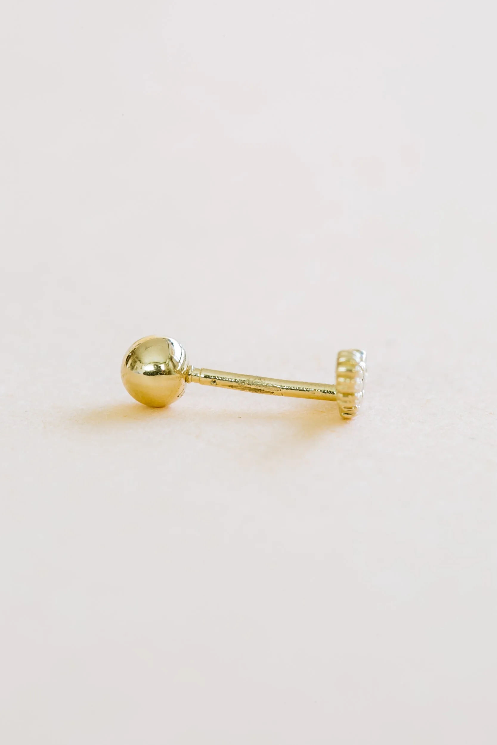 14k Gold Jewelry V Curved Shape Bar Barbell Ear Stud Piercing