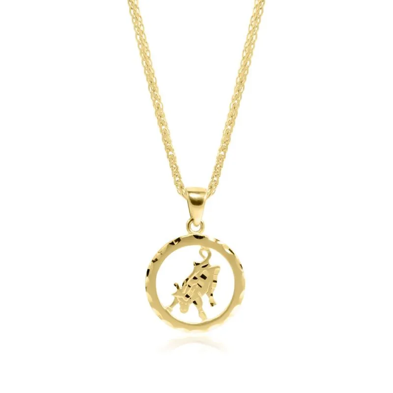 14K Yellow Gold Taurus Pendant