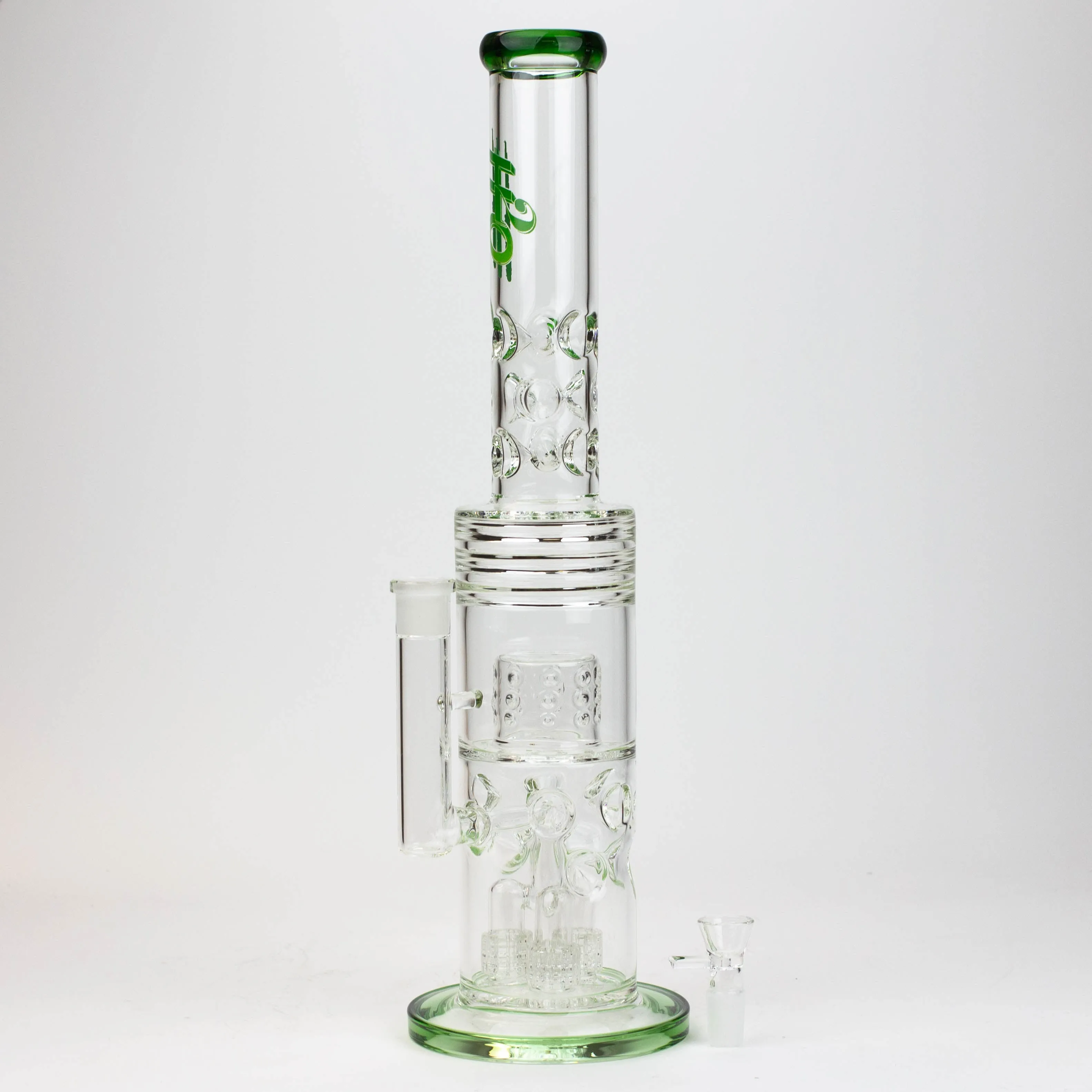 18" Water Bong Thriple Mini Showerhead Perc