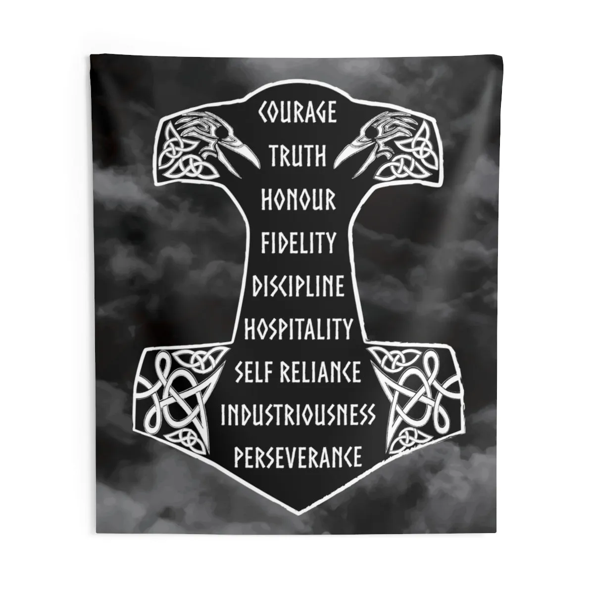 9 Noble Virtues Ásatrú Wall Tapestry