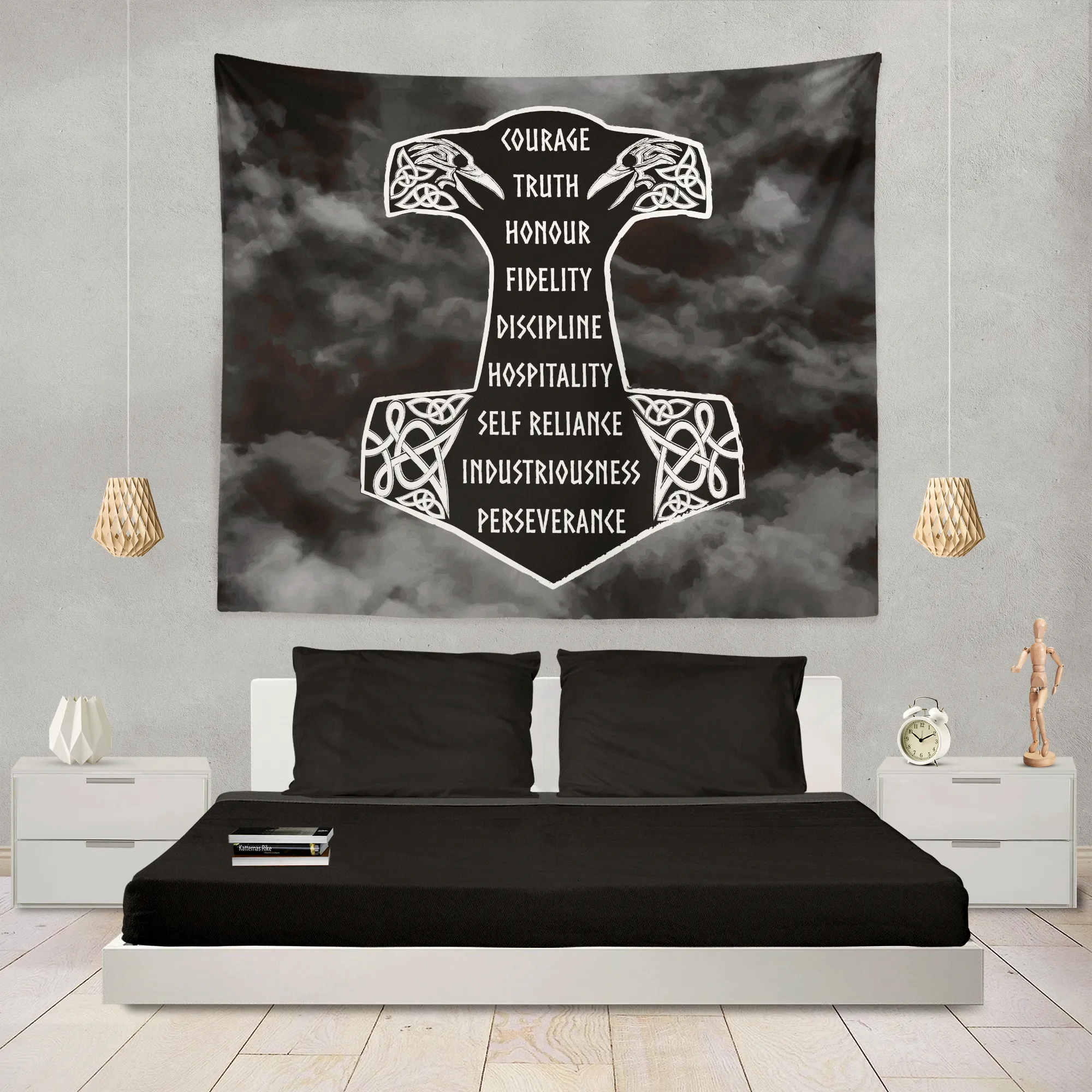 9 Noble Virtues Ásatrú Wall Tapestry