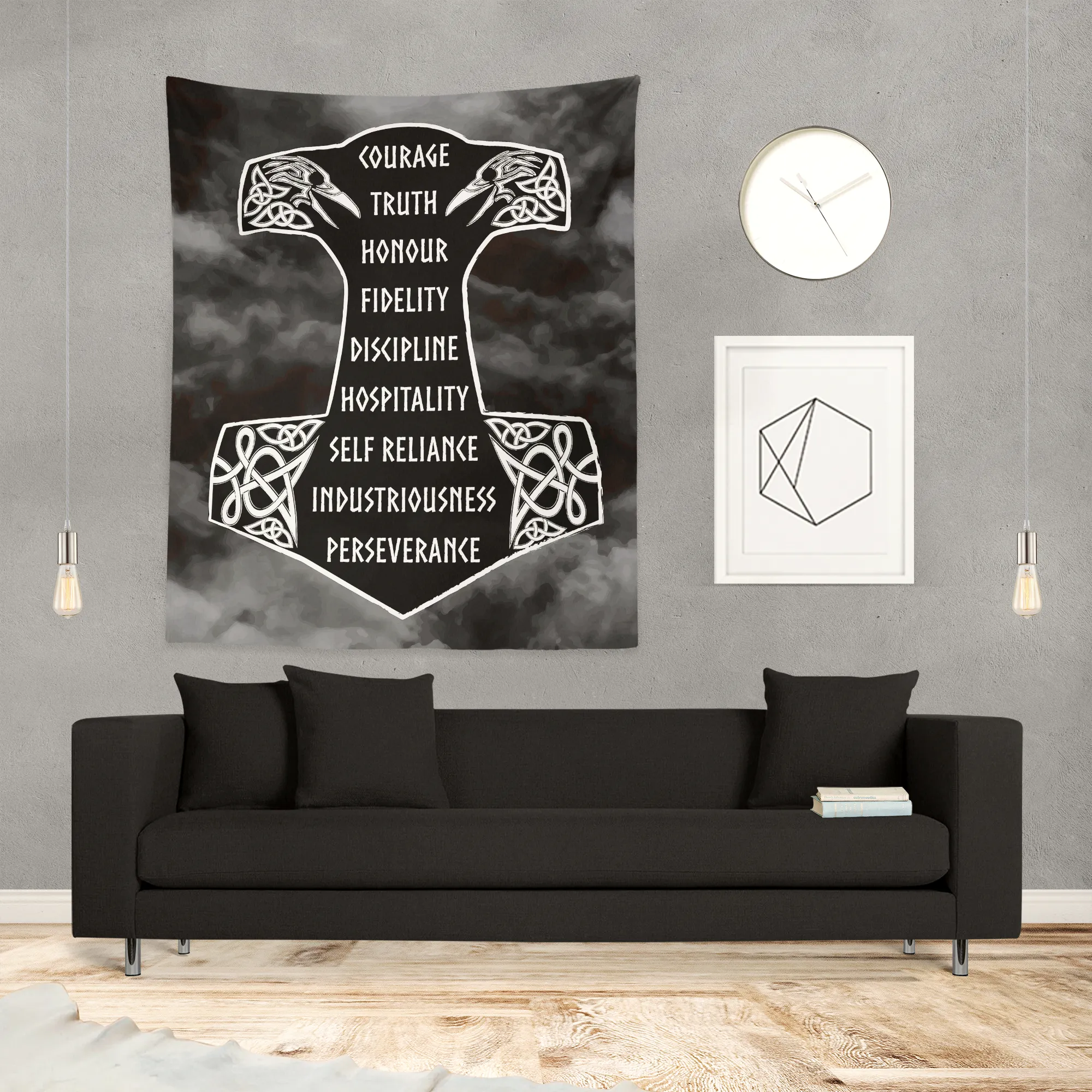 9 Noble Virtues Ásatrú Wall Tapestry