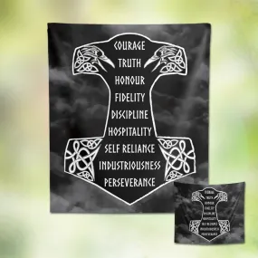 9 Noble Virtues Ásatrú Wall Tapestry