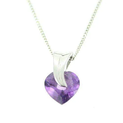 9ct White Gold And Amethyst Pendant-AP34