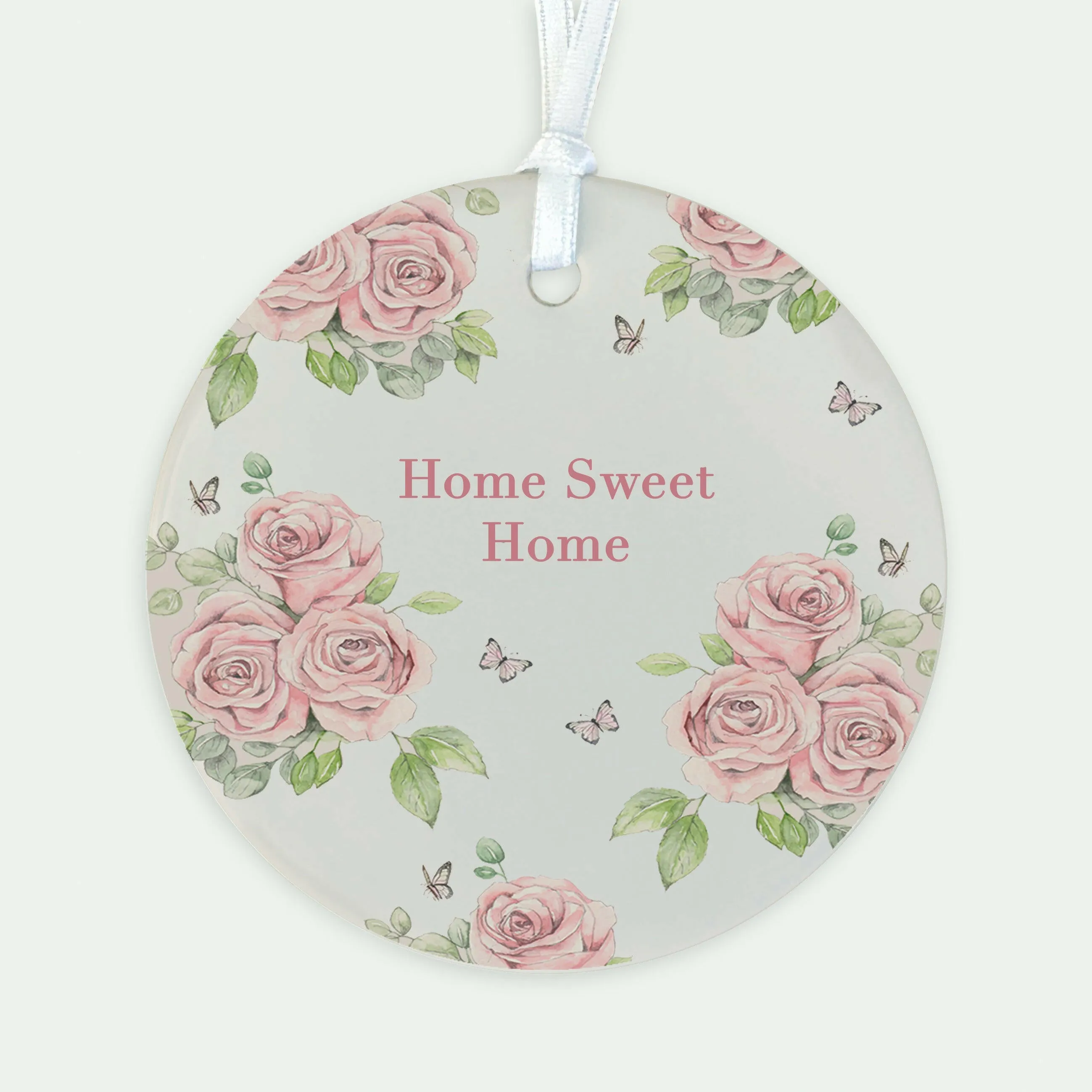 A6 Greeting Card with Ceramic Keepsake - Rose Home Sweet Home