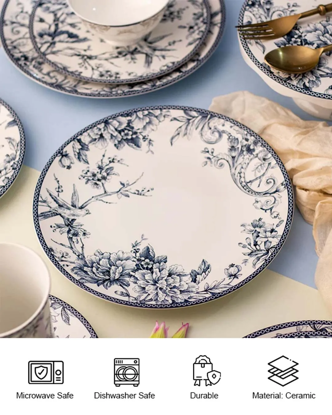 Adelaide Blue Dinner Plate - Set of 6