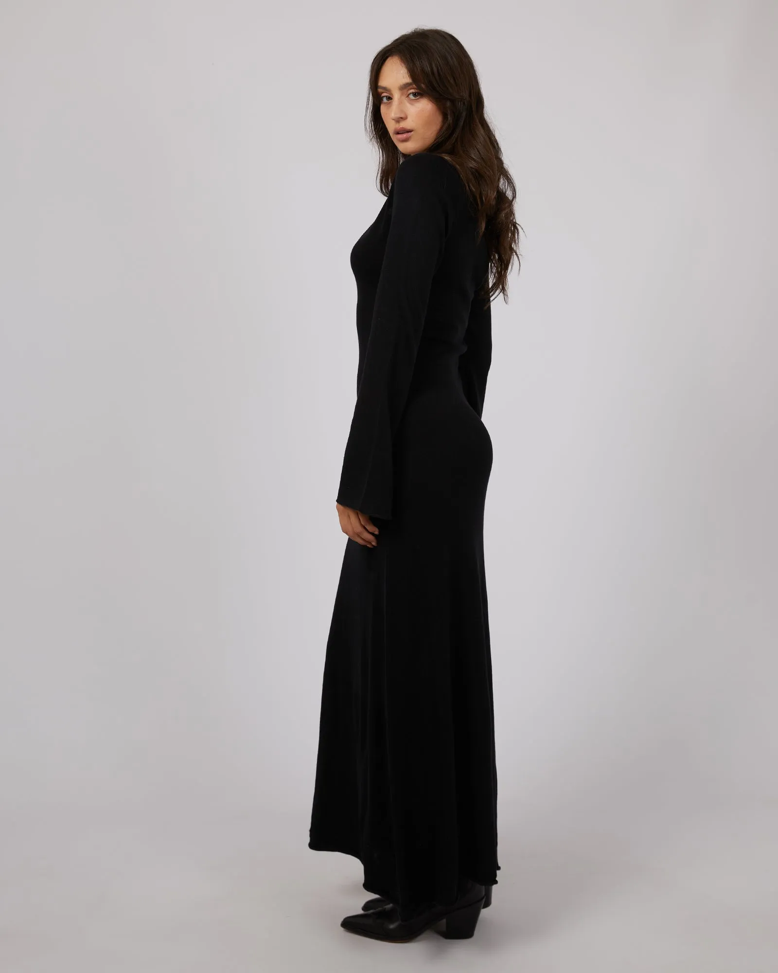 All About Eve Knit L/S Dress Black