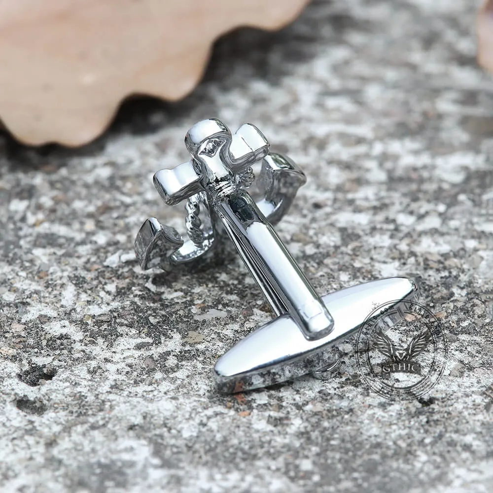 Anchor Rudder Brass Bullet Back Cufflinks