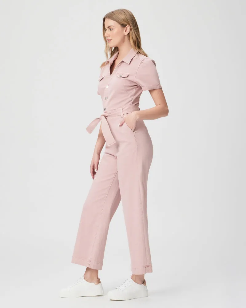 Anessa Puff Sleeve Jumpsuit - Vintage Rouge Glow