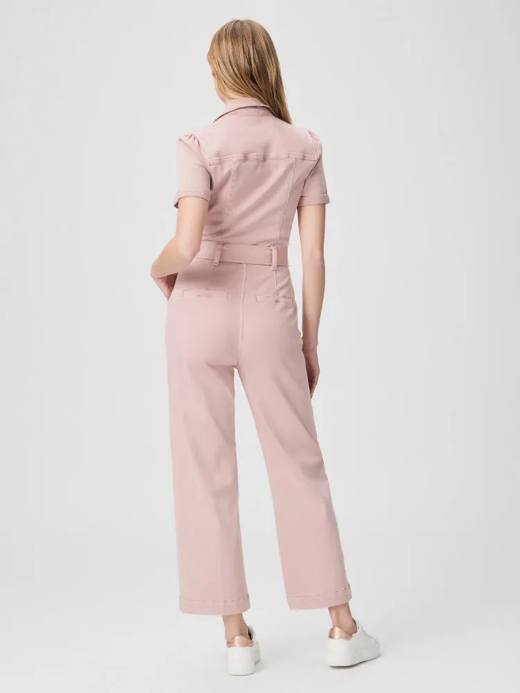 Anessa Puff Sleeve Jumpsuit - Vintage Rouge Glow