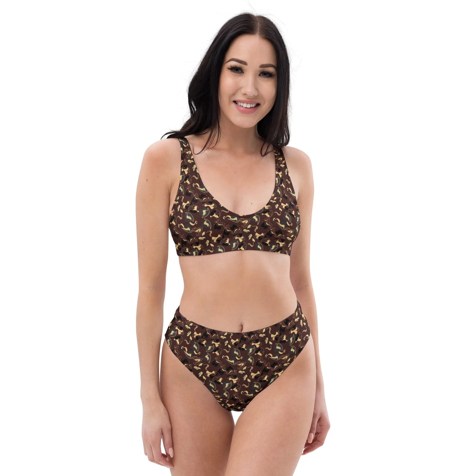 Animal Print Swirl Recycled high-waisted bikini