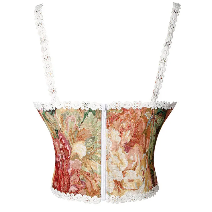 Autumn Floral Corset with Straps