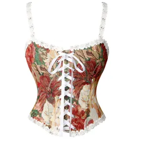 Autumn Floral Corset with Straps