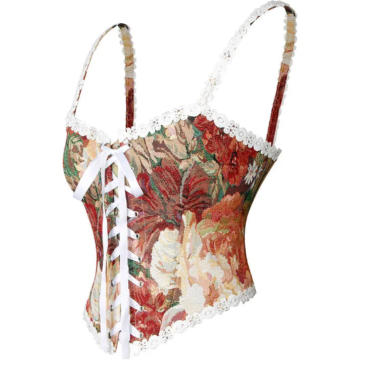 Autumn Floral Corset with Straps