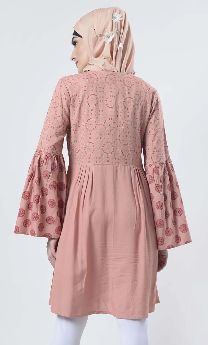 Beautiful Block Printed Front Open Button Tunic