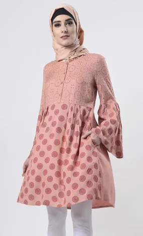 Beautiful Block Printed Front Open Button Tunic