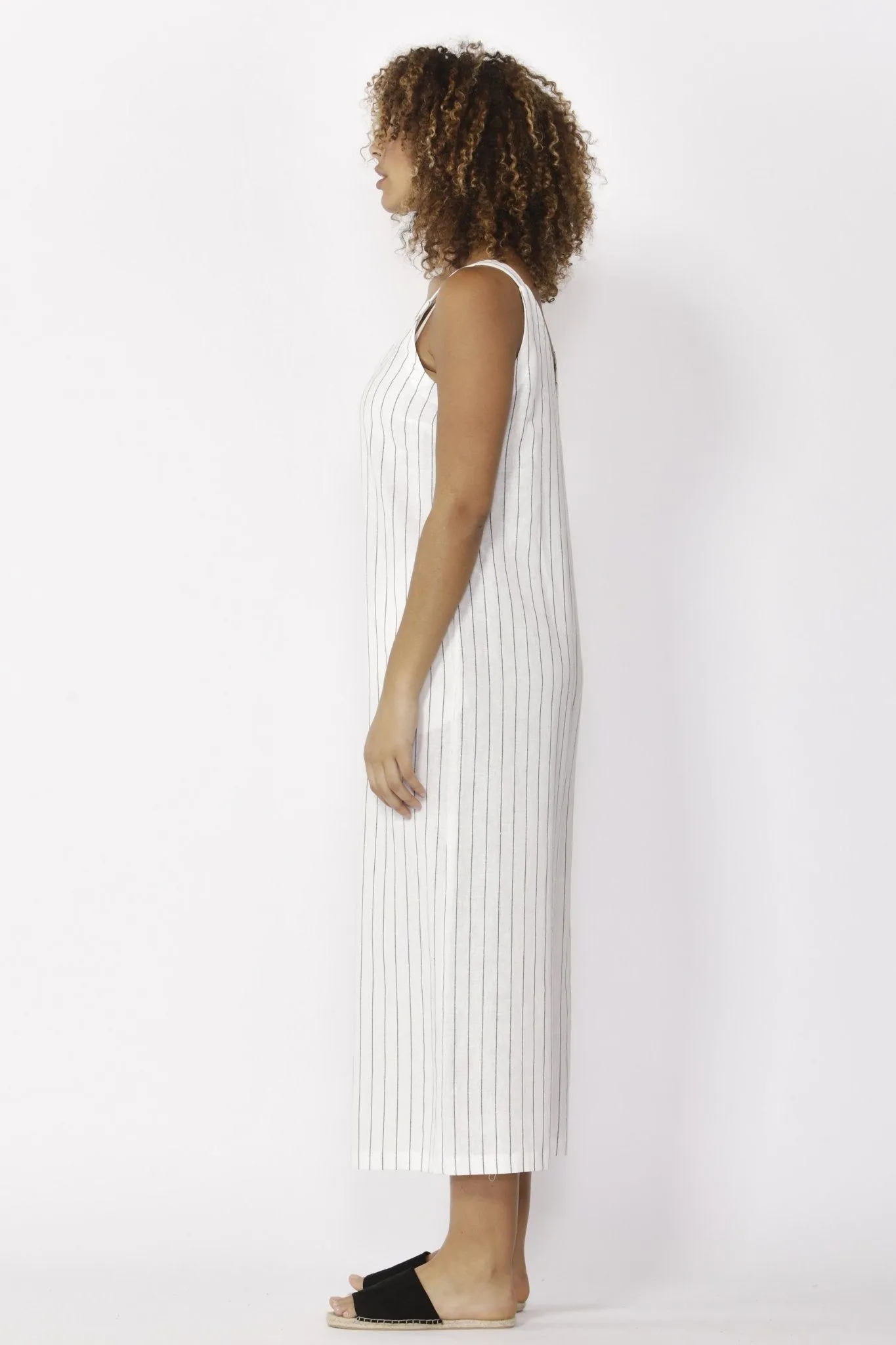 Betty Basics Hendrick Jumpsuit in White Pinstripe