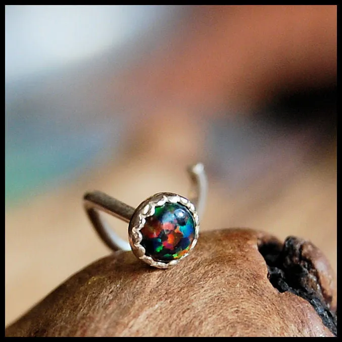 Black Opal Nose Stud