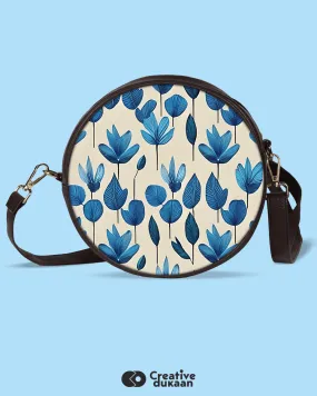 Blue Floral Crossover Sling Bag