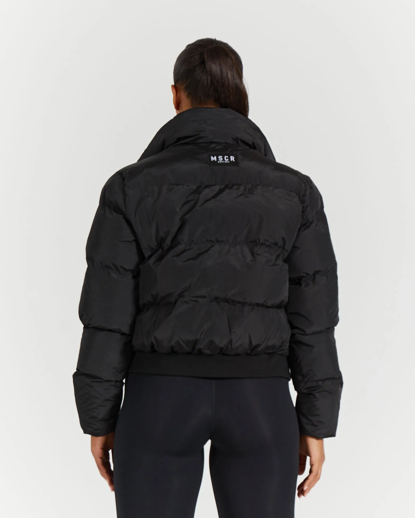 BOMBER PUFFER JACKET - BLACK