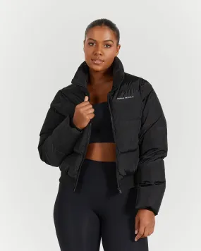 BOMBER PUFFER JACKET - BLACK