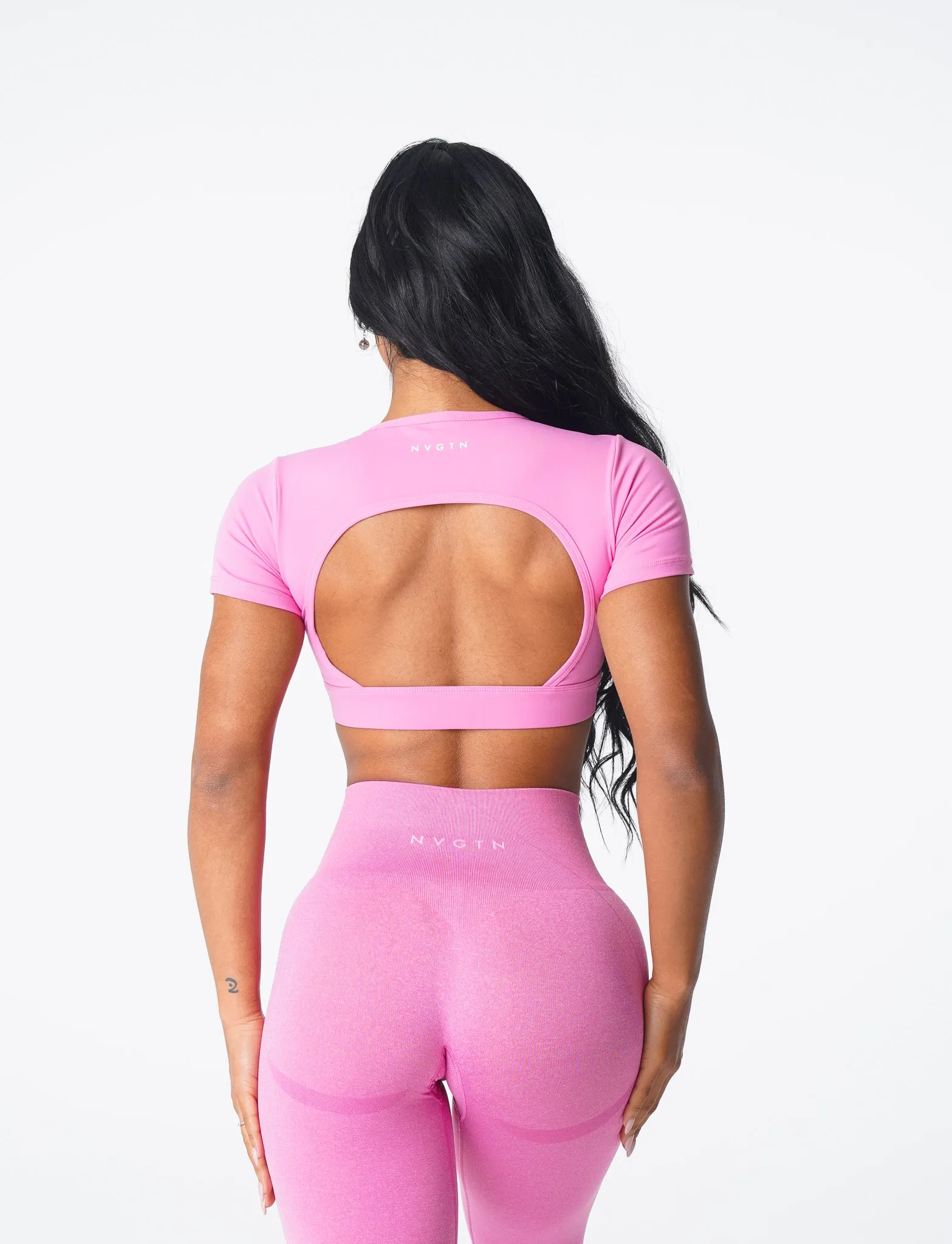 Bubble Gum Pink Open Back Tee