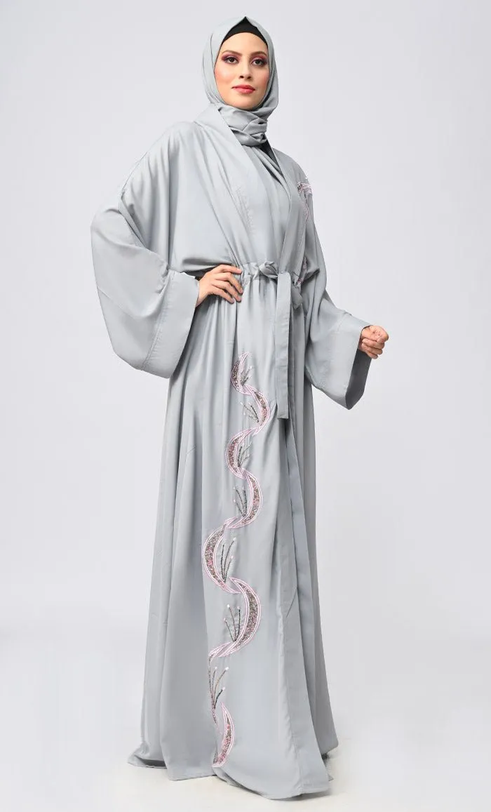 Buy Modest Islamic Embroidered Detailing Shrug\Bisht