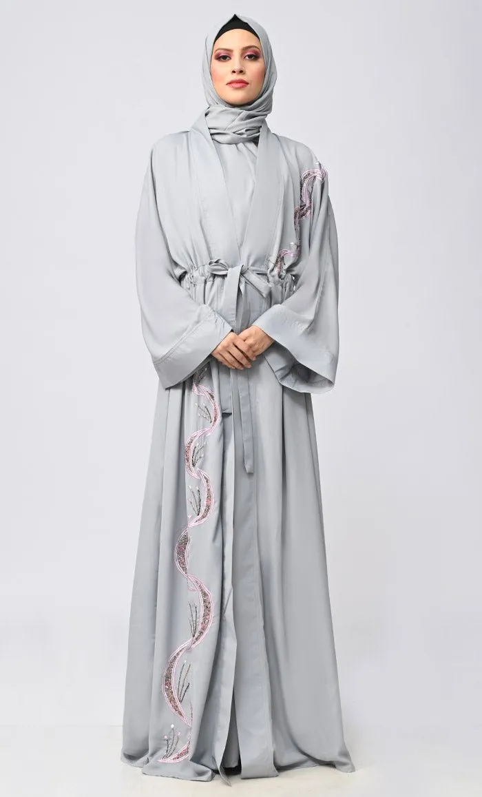 Buy Modest Islamic Embroidered Detailing Shrug\Bisht