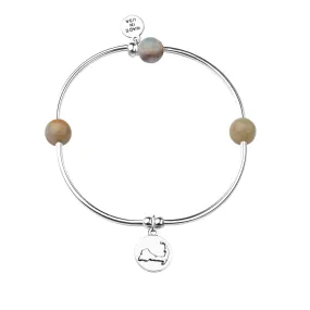 Cape Cod | Soft Bangle Charm Bracelet | Amazonite