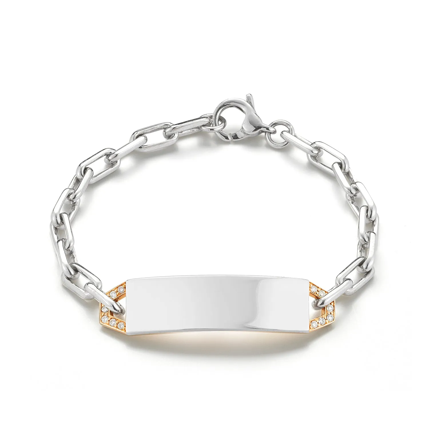 Carrington Mini Diamond ID Bracelet (Engravable)