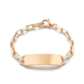 Carrington Mini Diamond ID Bracelet (Engravable)