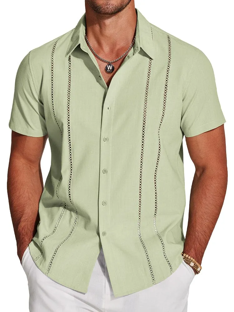 Casual Button Down Cuban Guayabera Shirt (US Only)