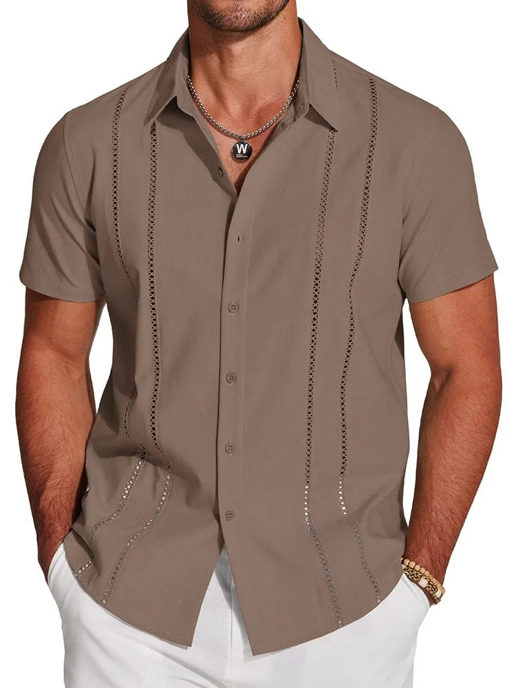 Casual Button Down Cuban Guayabera Shirt (US Only)