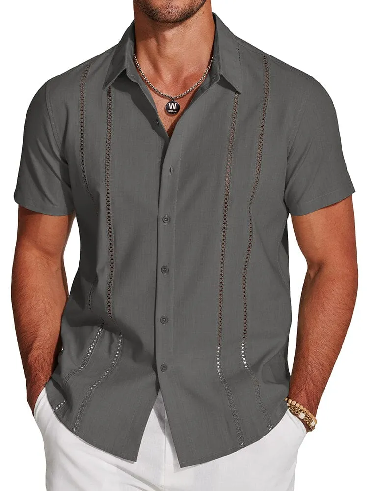 Casual Button Down Cuban Guayabera Shirt (US Only)