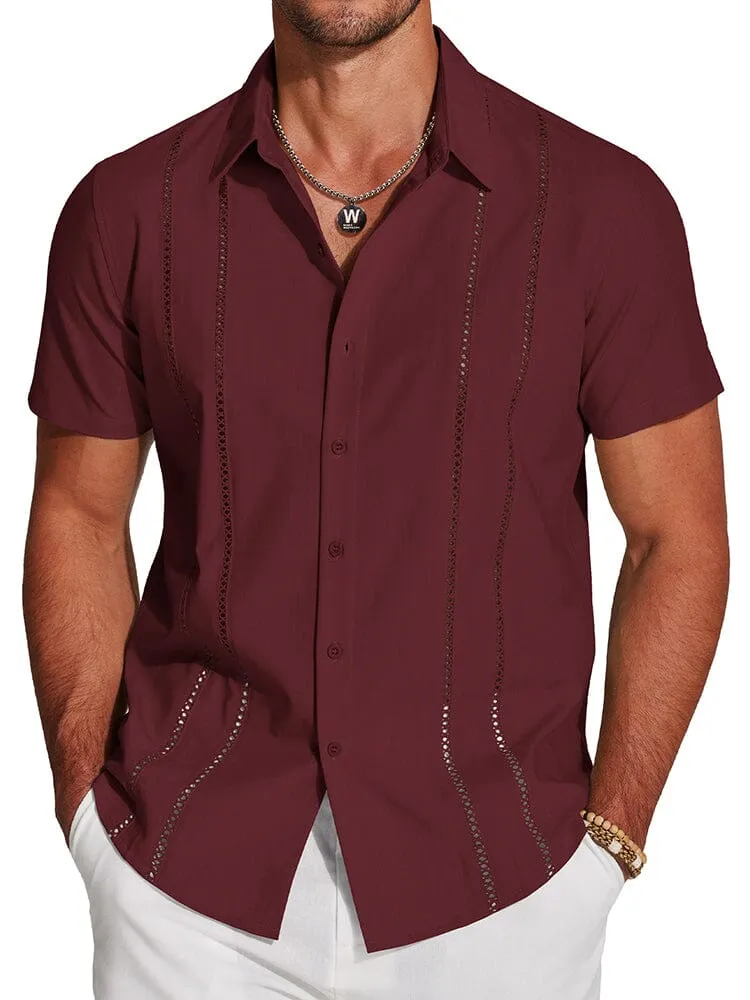 Casual Button Down Cuban Guayabera Shirt (US Only)