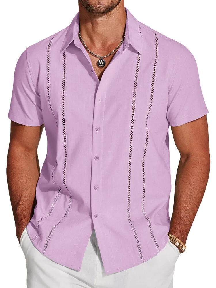 Casual Button Down Cuban Guayabera Shirt (US Only)