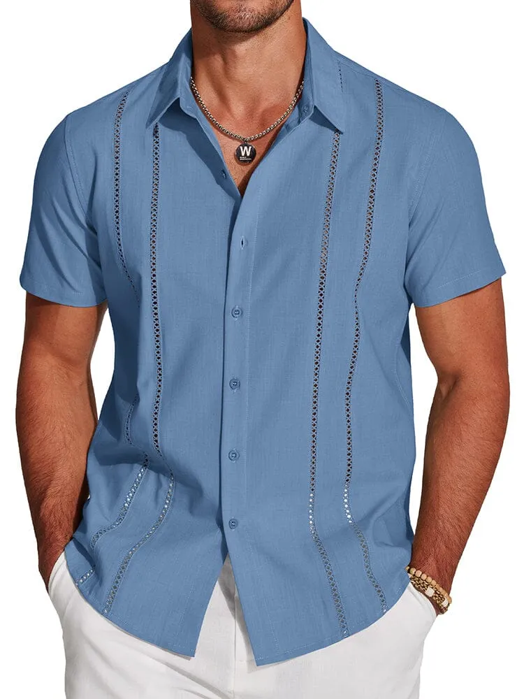 Casual Button Down Cuban Guayabera Shirt (US Only)