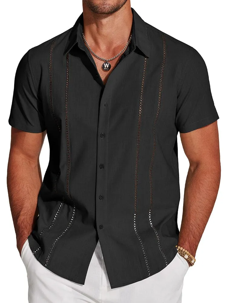 Casual Button Down Cuban Guayabera Shirt (US Only)