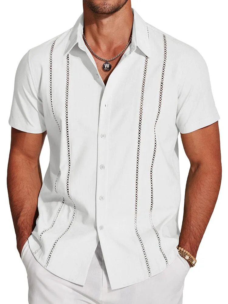 Casual Button Down Cuban Guayabera Shirt (US Only)