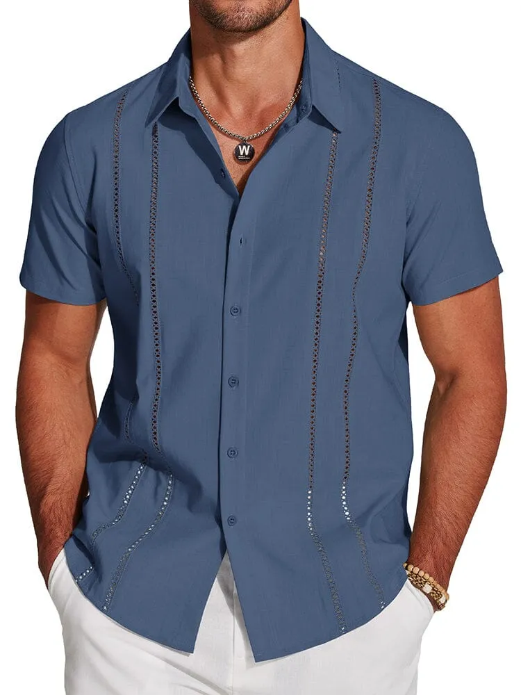 Casual Button Down Cuban Guayabera Shirt (US Only)