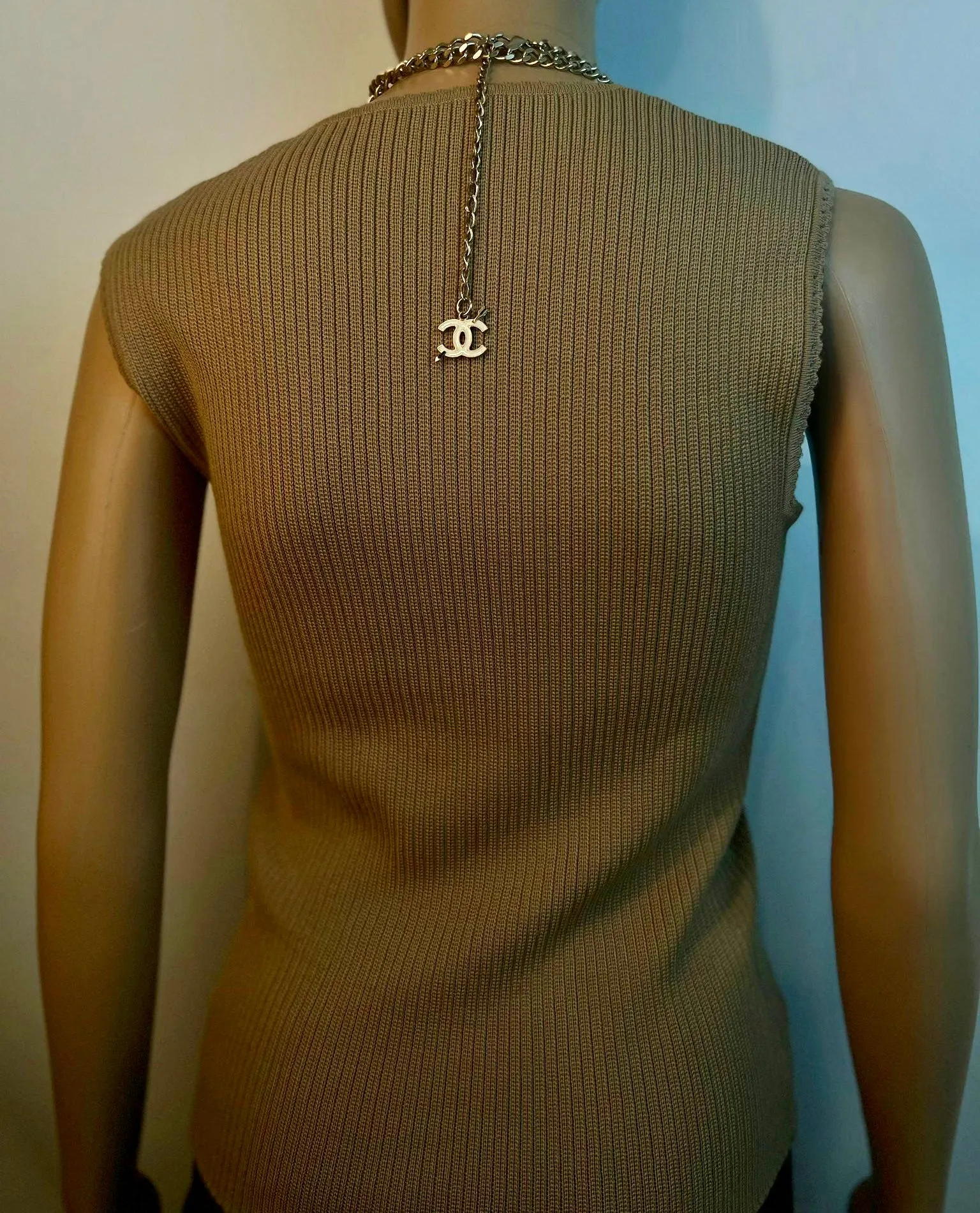 Chanel 10P 2010 Spring Coco Motorcycle Hearts Gold Chain Link Layered Belt/Necklace