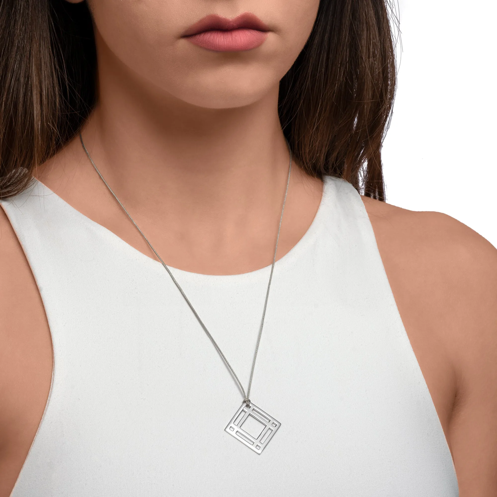 Concepto | Harmony 2022 Pendant | Grey Cord & White Rhodium Plated 925 Silver