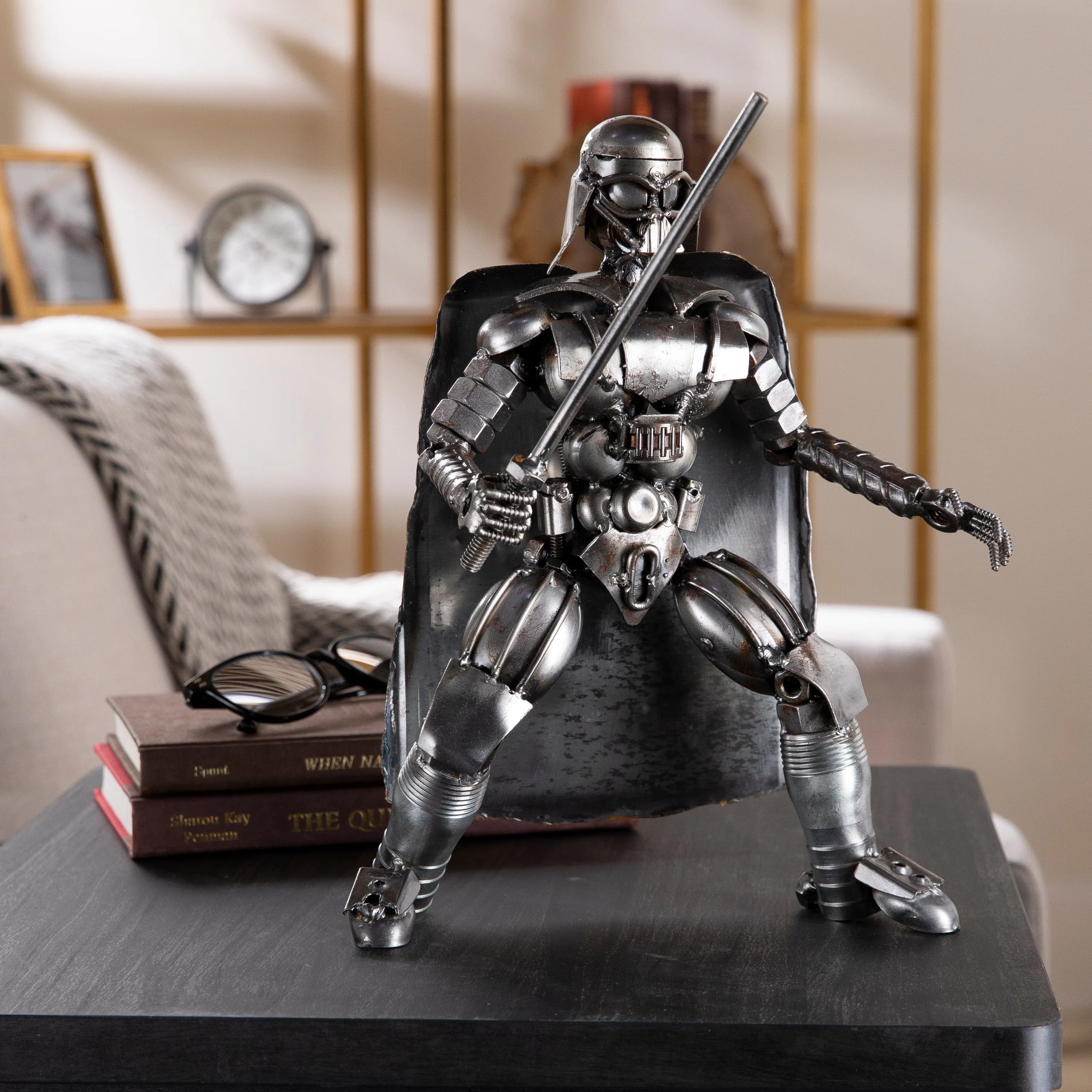 Darth Vader with Sword Inspired Recycled Metal Sculpture