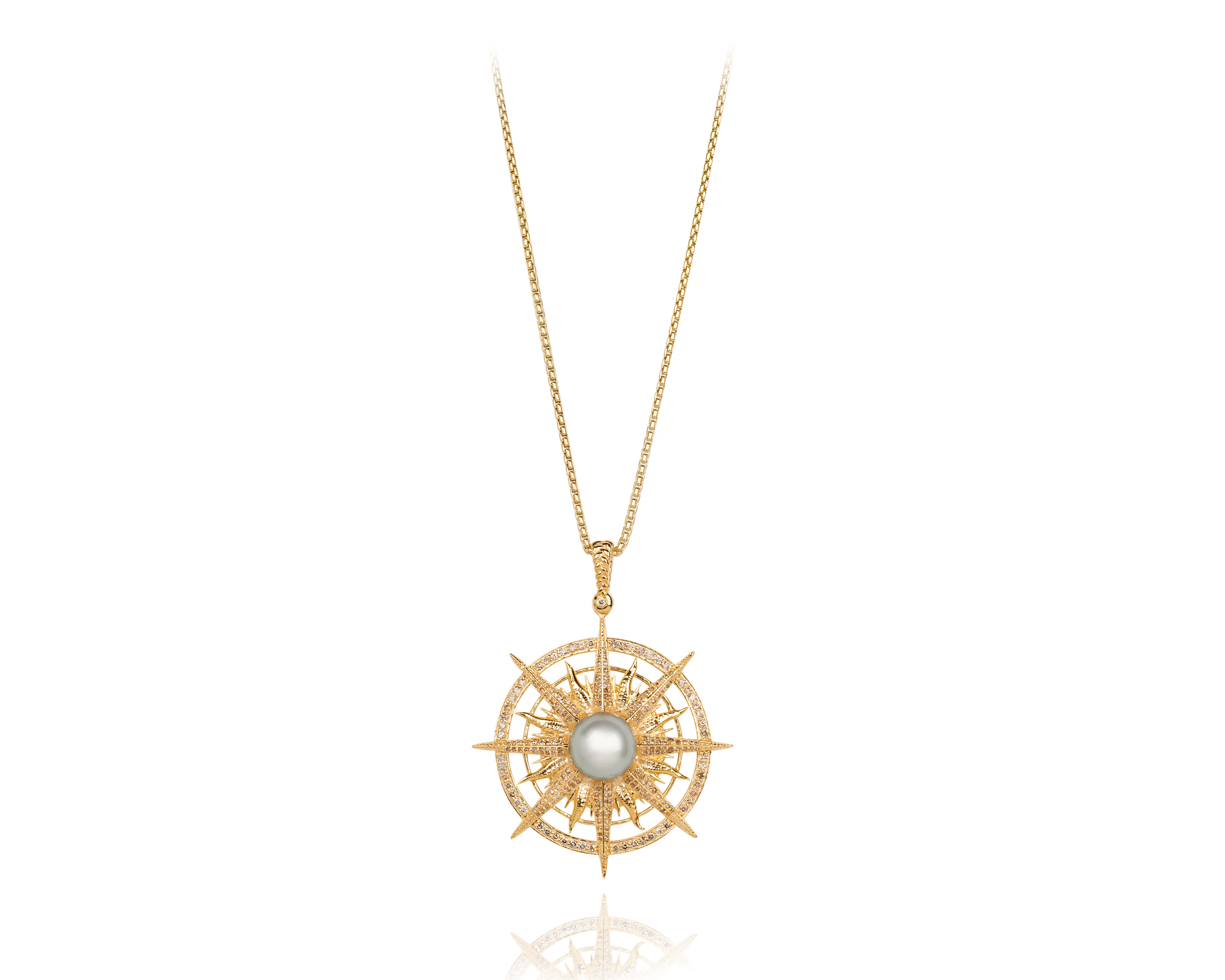 Diamond Lariat Compass Necklace