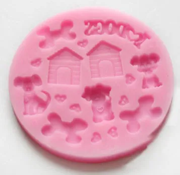 Dog Doghouse Bone Mini Silicone Mold I Love Dogs Theme, Resin Fondant Molds Sugar Craft Tools Chocolate Mould Cake Decorating Mold