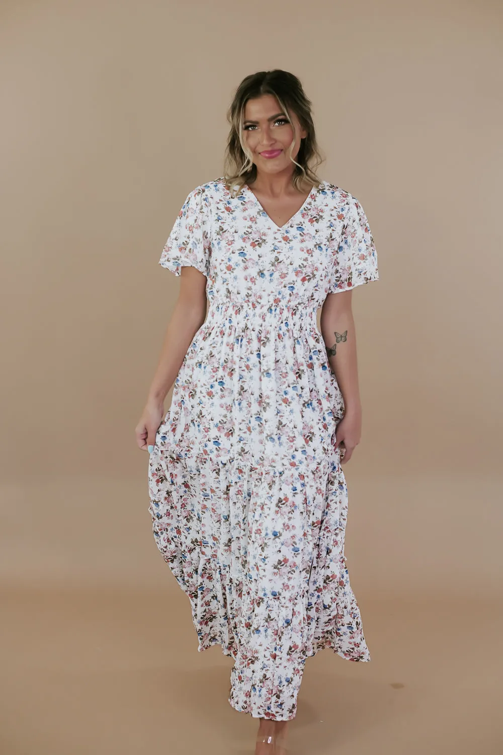 ECB Exclusive: Bloom With You Maxi Dress , White