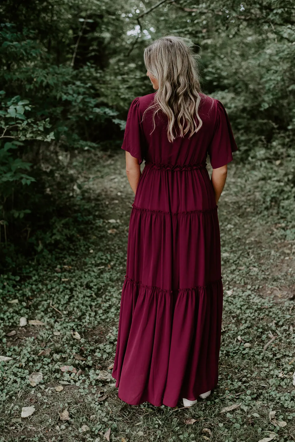 ECB Exclusive: Making Memories Maxi Dress, Wine