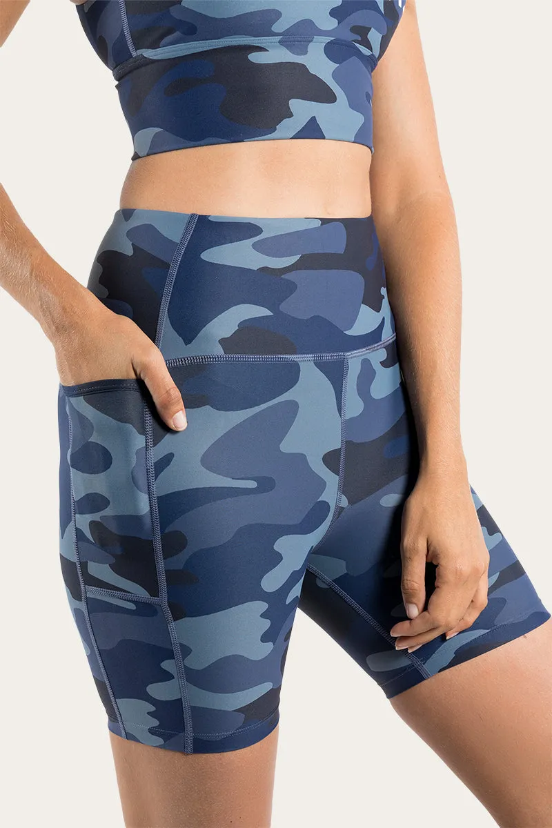 Ellis Womens High Rise Short - Navy with Camo Print