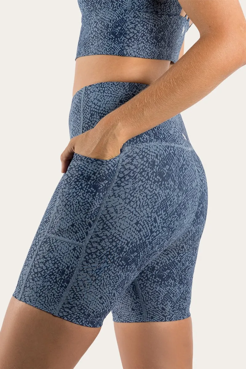 Ellis Womens High Rise Short - Snake Skin Blue